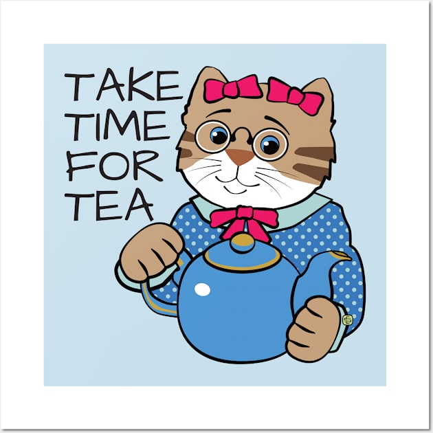 Take Time for Tea Cat Wall Art by Sue Cervenka